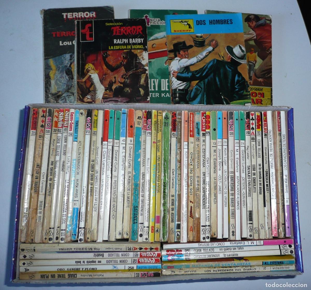 Libros de segunda mano: Lote de 58 novelas variadas Estefan&iacute;a, Cor&iacute;n Tellado, Coral, Ciencia Ficci&oacute;n, Terror, Oeste
