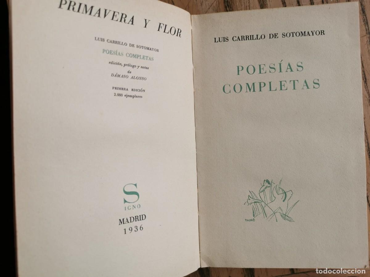 Libros de segunda mano: Poes&iacute;as completas. Luis Carrillo de Sotomayor. Editorial Signo. Madrid, 1936