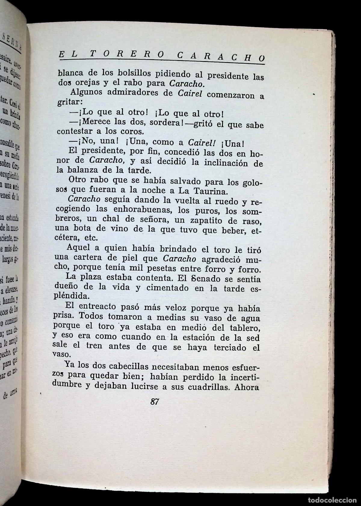 Libros de segunda mano: EL TORERO CARACHO. - G&Oacute;MEZ DE LA SERNA, Ram&oacute;n. - Foto 4
