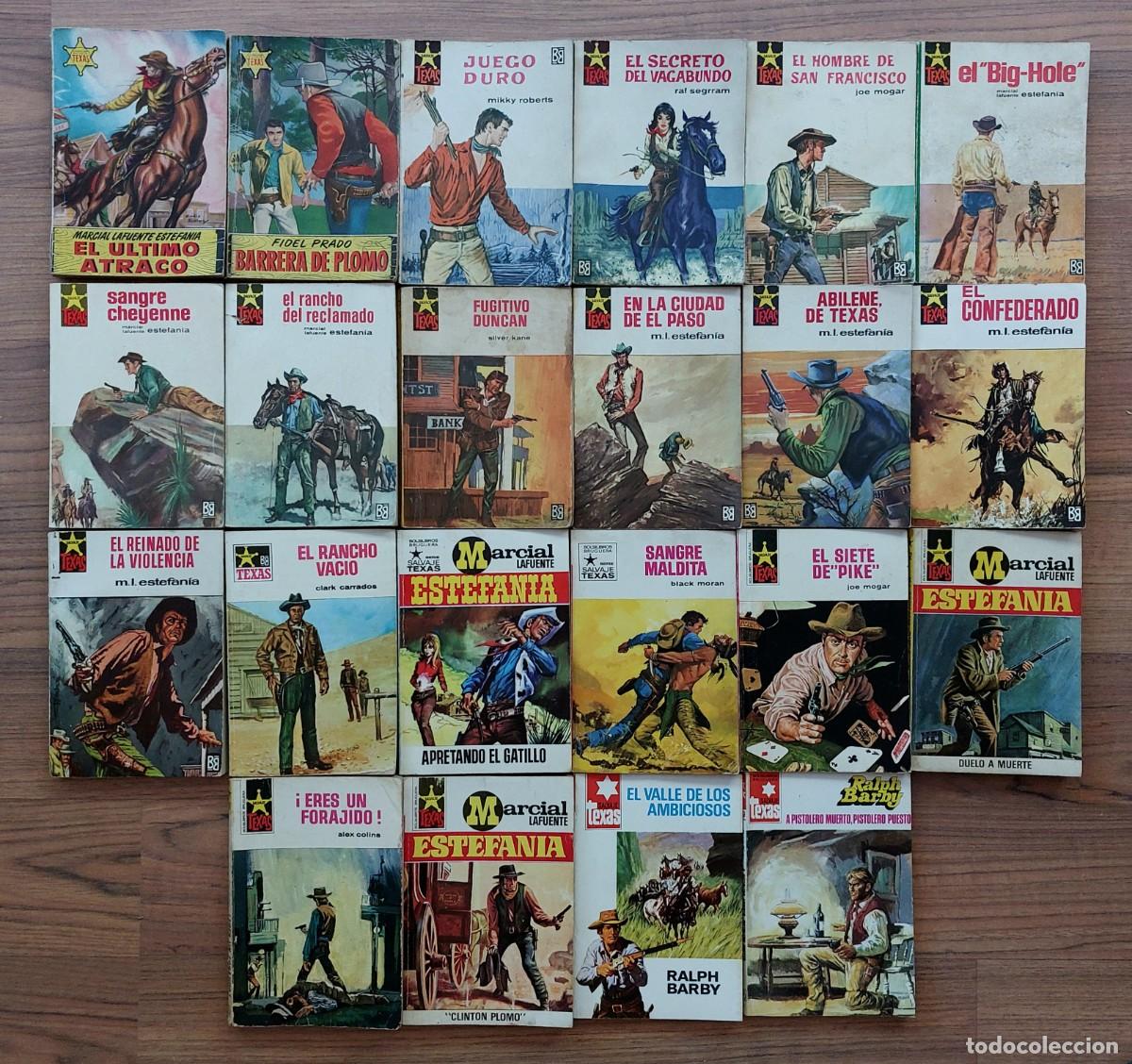 Libros de segunda mano: COLECCION SALVAJE TEXAS OESTE BRUGUERA - LOTE 22 NOVELAS ANTIGUAS-BOLSILIBROS-PULP (BUEN ESTADO)