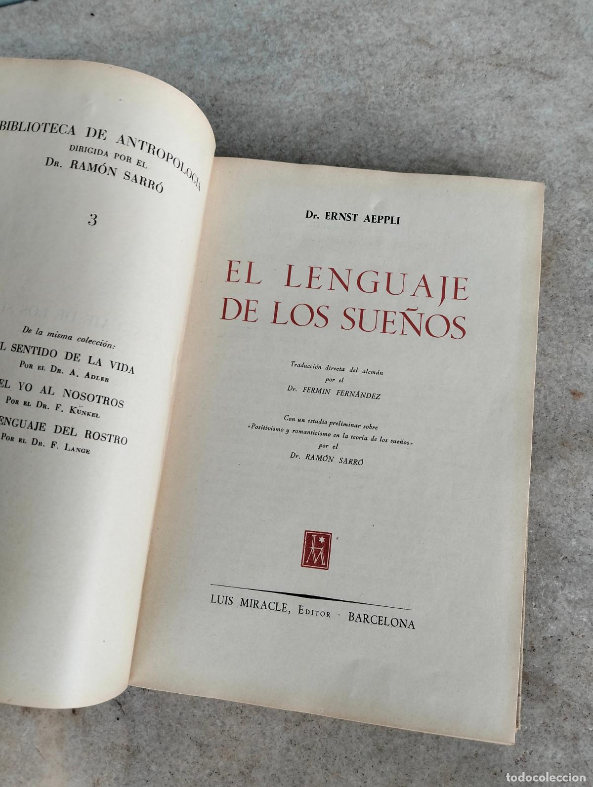 Libros de segunda mano: El lenguaje de los sue&ntilde;os Dr Ernst Aeppli llios miracle editor - Foto 2