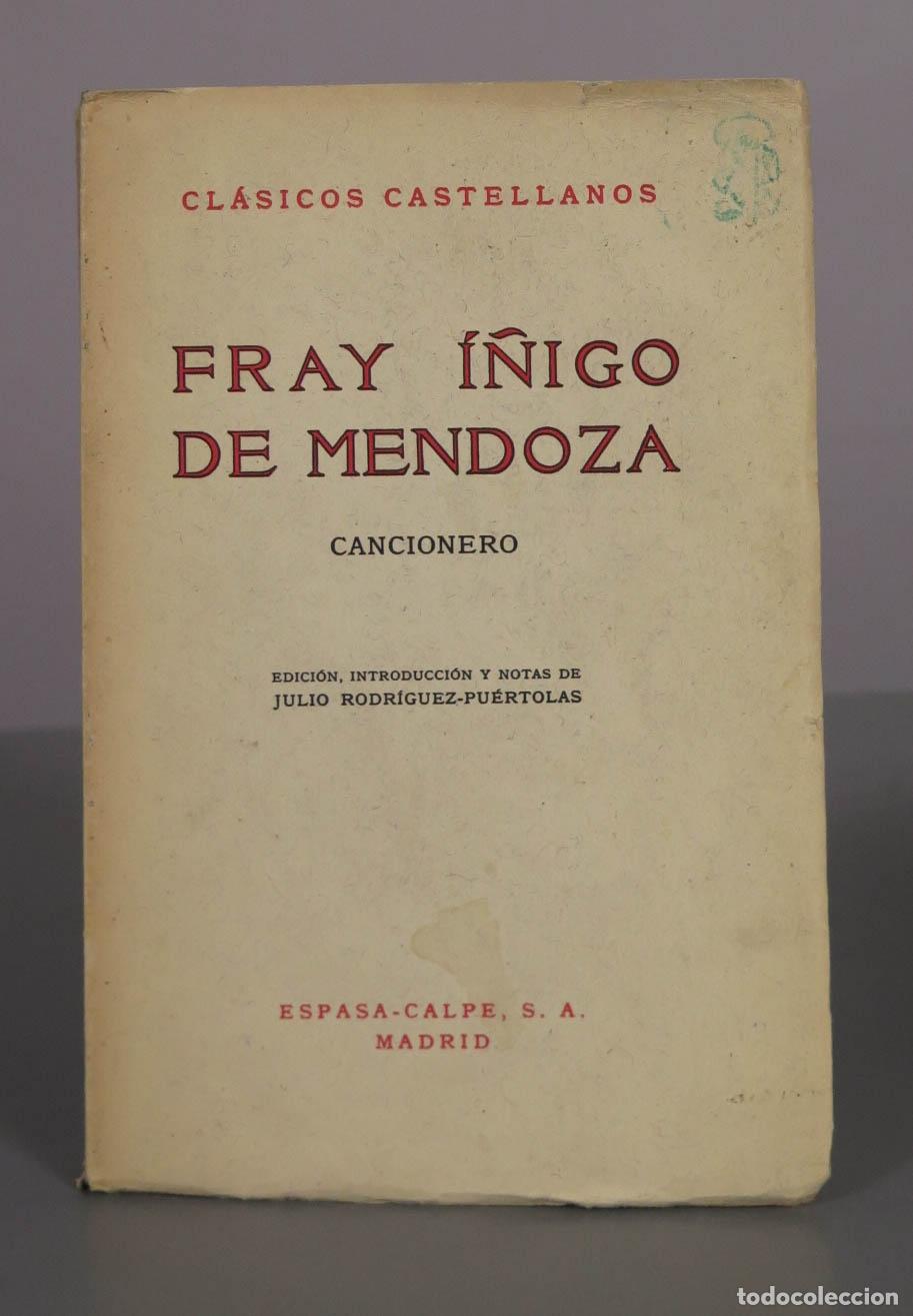 Libros de segunda mano: Cancionero - Fray &Iacute;&ntilde;igo de Mendoza - Espasa-Calpe