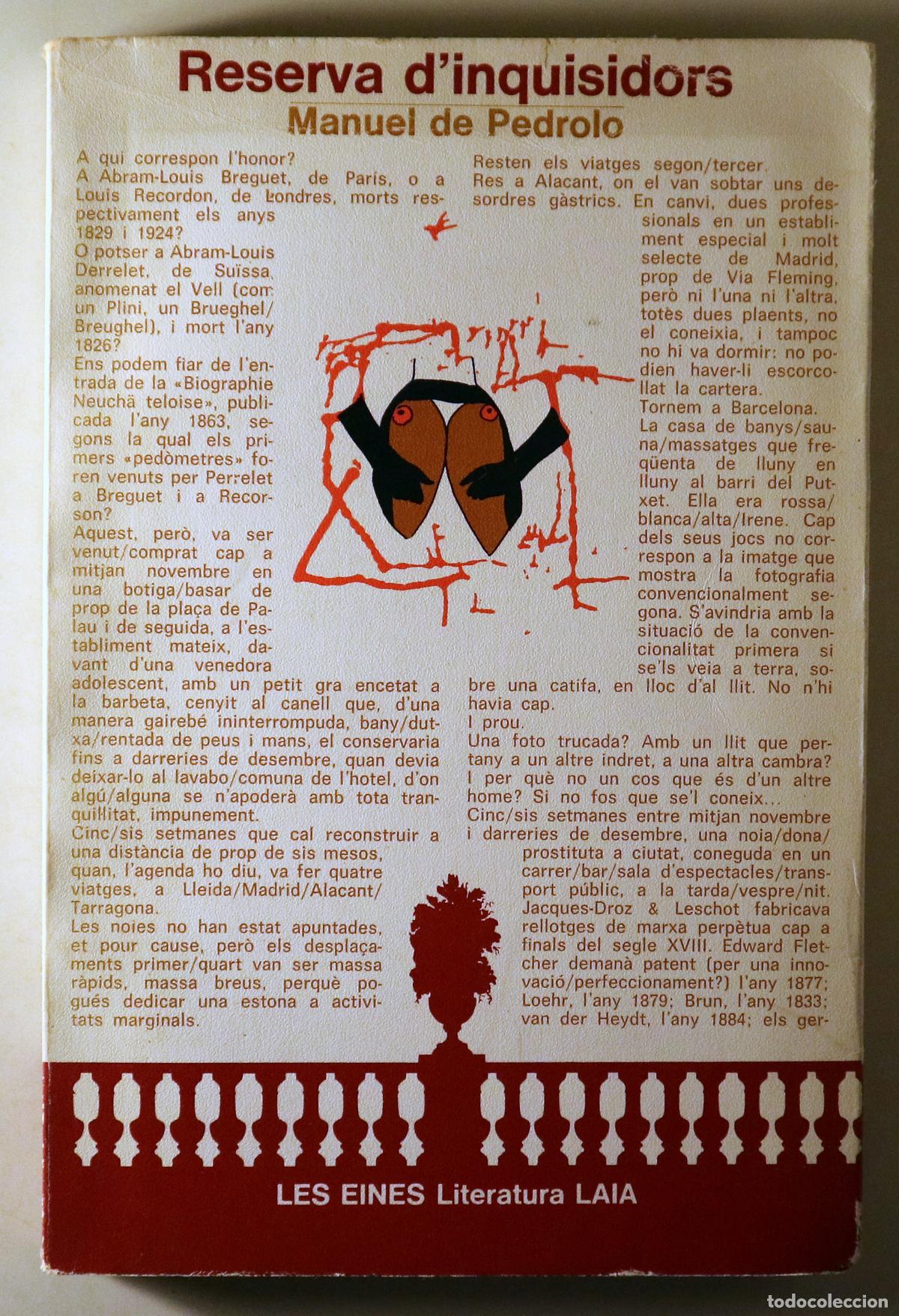 Gebrauchte B&uuml;cher: PEDROLO, Manuel de - RESERVA D'INQUISIDORS - Barcelona 1979 - 1a edici&oacute;