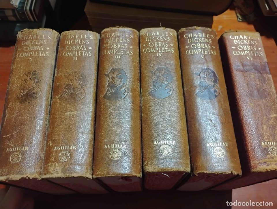 Libros de segunda mano: Charles Dickens, Obras Completas, Ed. Aguilar, Madrid, 6 Tomos Encuadernados en Piel, 1951, 1952