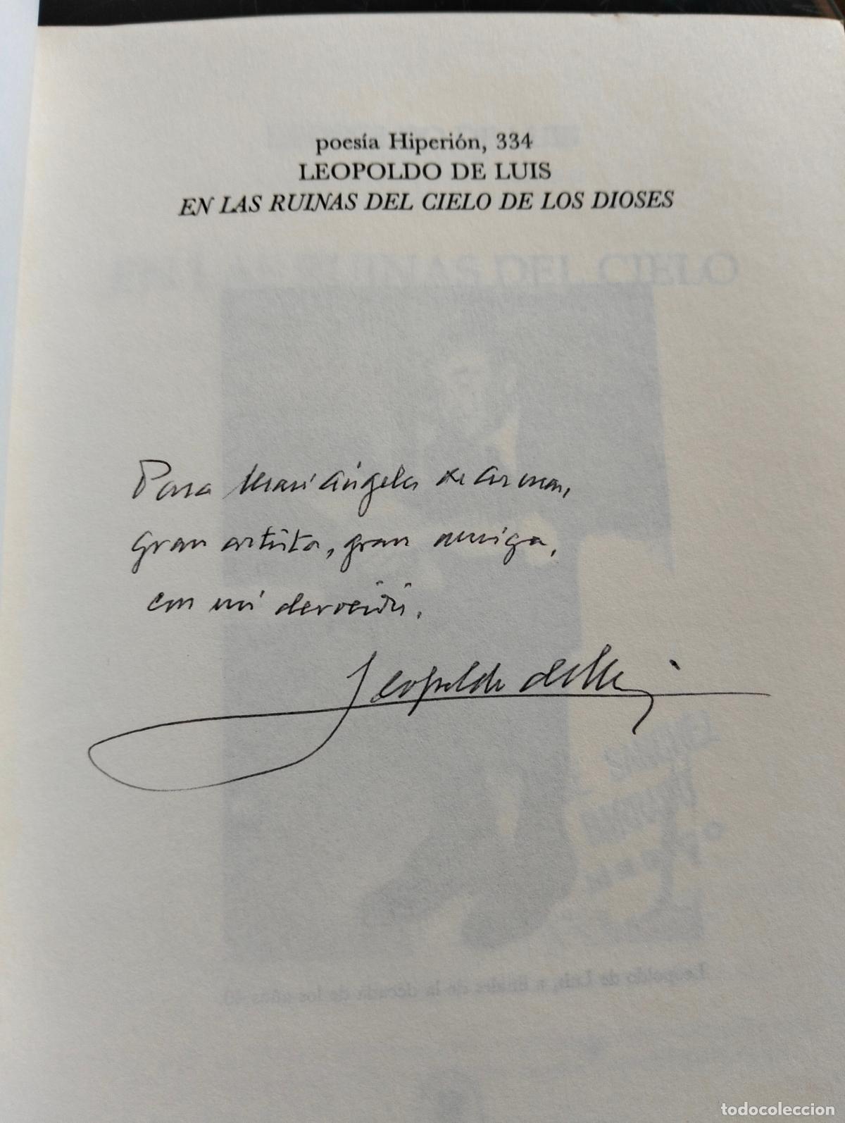Libros de segunda mano: Literatura. Dedicado por el Autor, En las Ruinas del Cielo de los Dioses, L. De Luis, 1998 L55