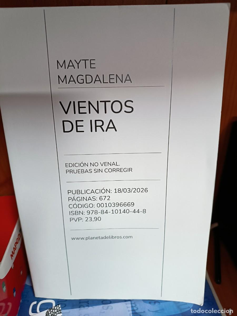 Libros de segunda mano: Vientos de ira, Mayte Magdalena, edita Planeta edici&oacute;n anticipada