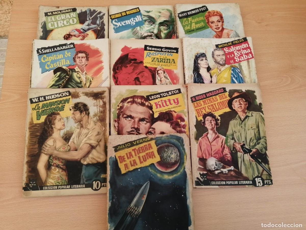 Libros de segunda mano: COLECCION POPULAR LITERARIA (10 TITULOS) SALOMON Y LA REINA DE SABA - DE LA TIERRA A LA LUNA - KITTY