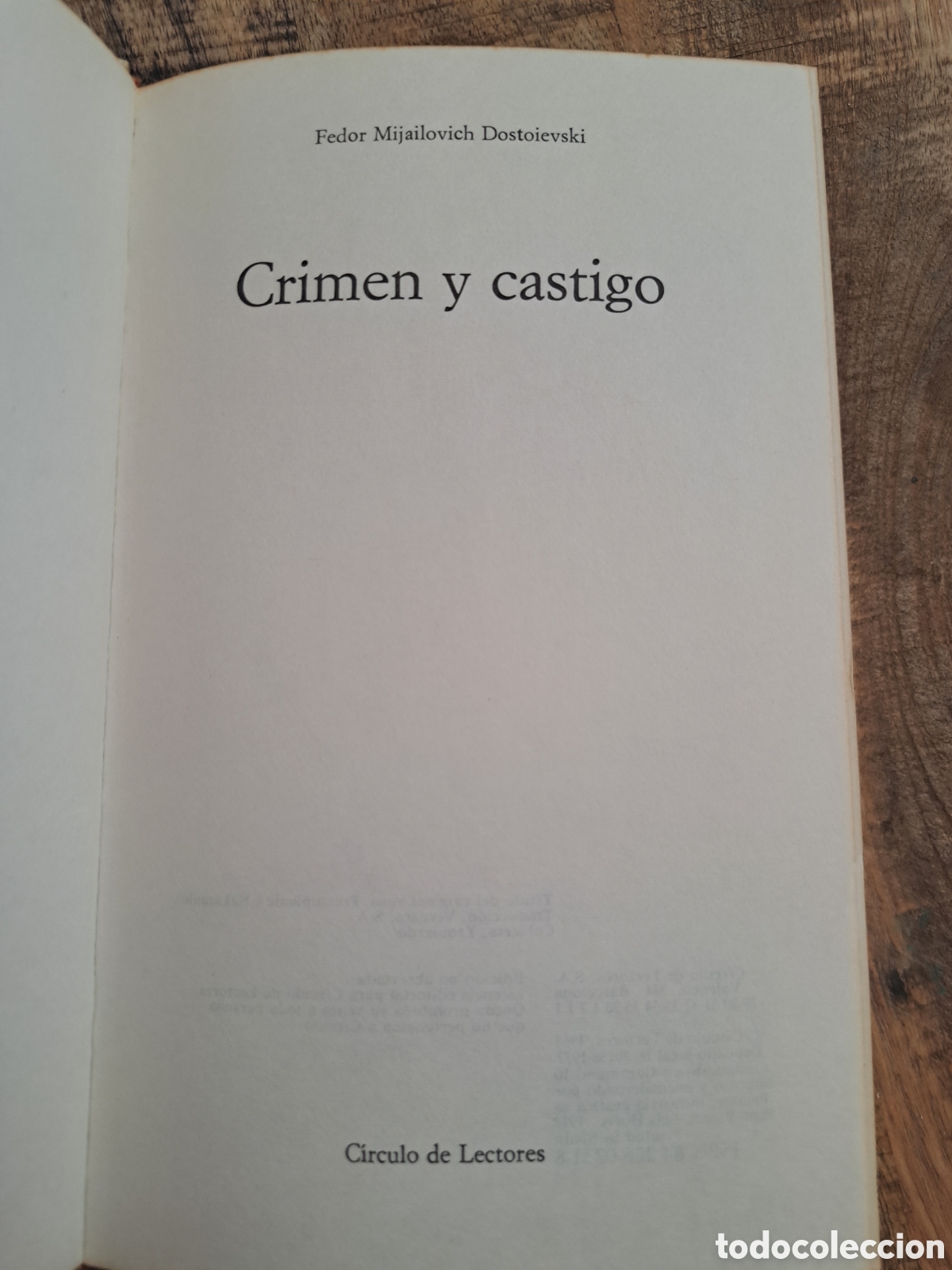 Libros de segunda mano: Jml Fedor Mijailovich Dostoievski, Crimen y Castigo, Circulo de Lectores, 1977. Tapa dura