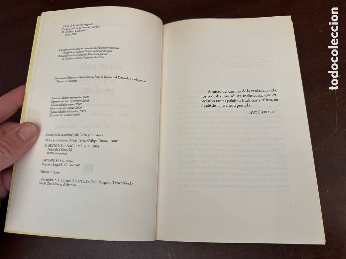 Libros de segunda mano: PATRICK MODIANO. EN EL CAFE DE LA JUVENTUD PERDIDA. ANAGRAMA - Foto 3