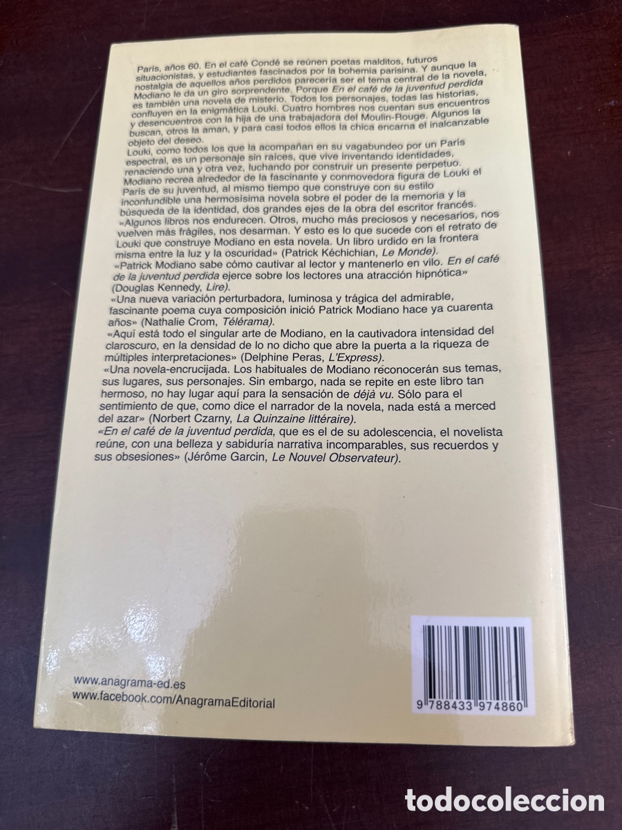 Libros de segunda mano: PATRICK MODIANO. EN EL CAFE DE LA JUVENTUD PERDIDA. ANAGRAMA - Foto 6