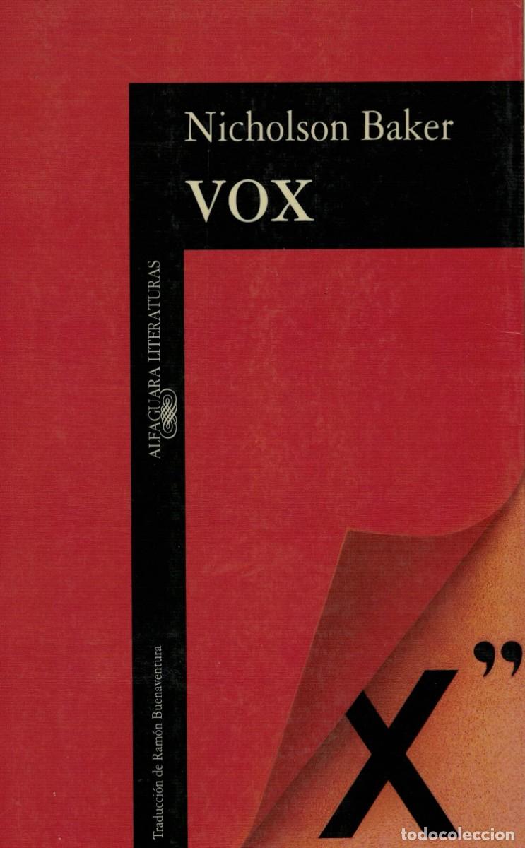 Libros de segunda mano: Nicholson Baker, Vox