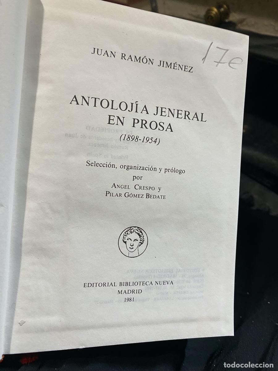 Gebrauchte B&uuml;cher: ANTOLOJIA JENERAL EN PROSA, JUAN RAMON JIMENEZ,