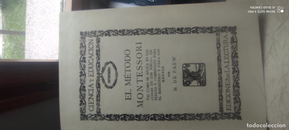 Libros de segunda mano: El m&eacute;todo Montessori tal como se aplica en las casa de los ni&ntilde;os. M de Paew.