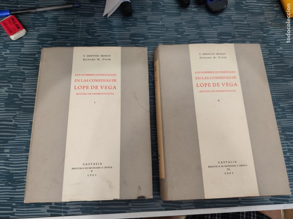 Libros de segunda mano: LOS NOMBRES DE PERSONAJES EN LAS COMEDIAS DE LOPEBDE VEGA,S.GRISWOLD MORLEY,RICHARD W.TYLER,2 T,1961