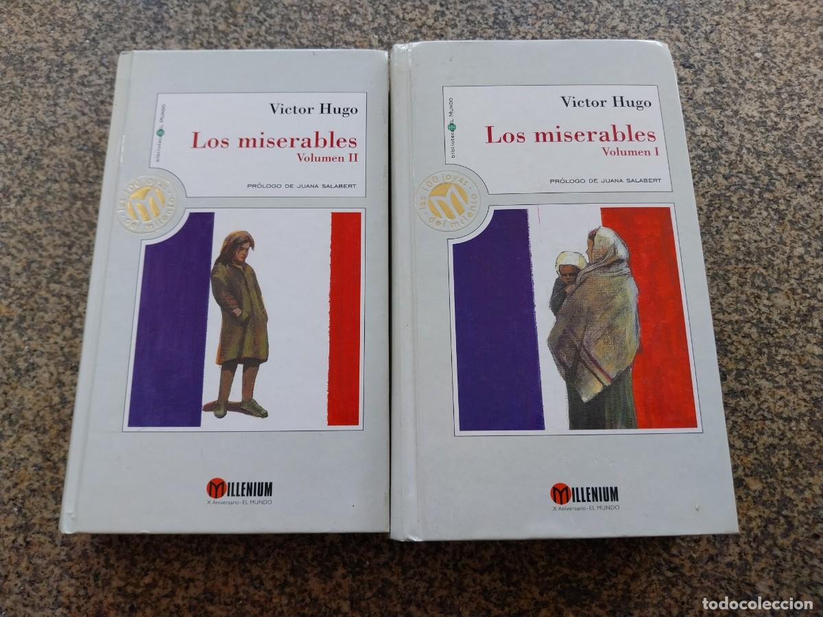 Libros de segunda mano: LOS MISERABLES -- TOMO 1 Y 2 -- VICTOR HUGO -- EL MUNDO --