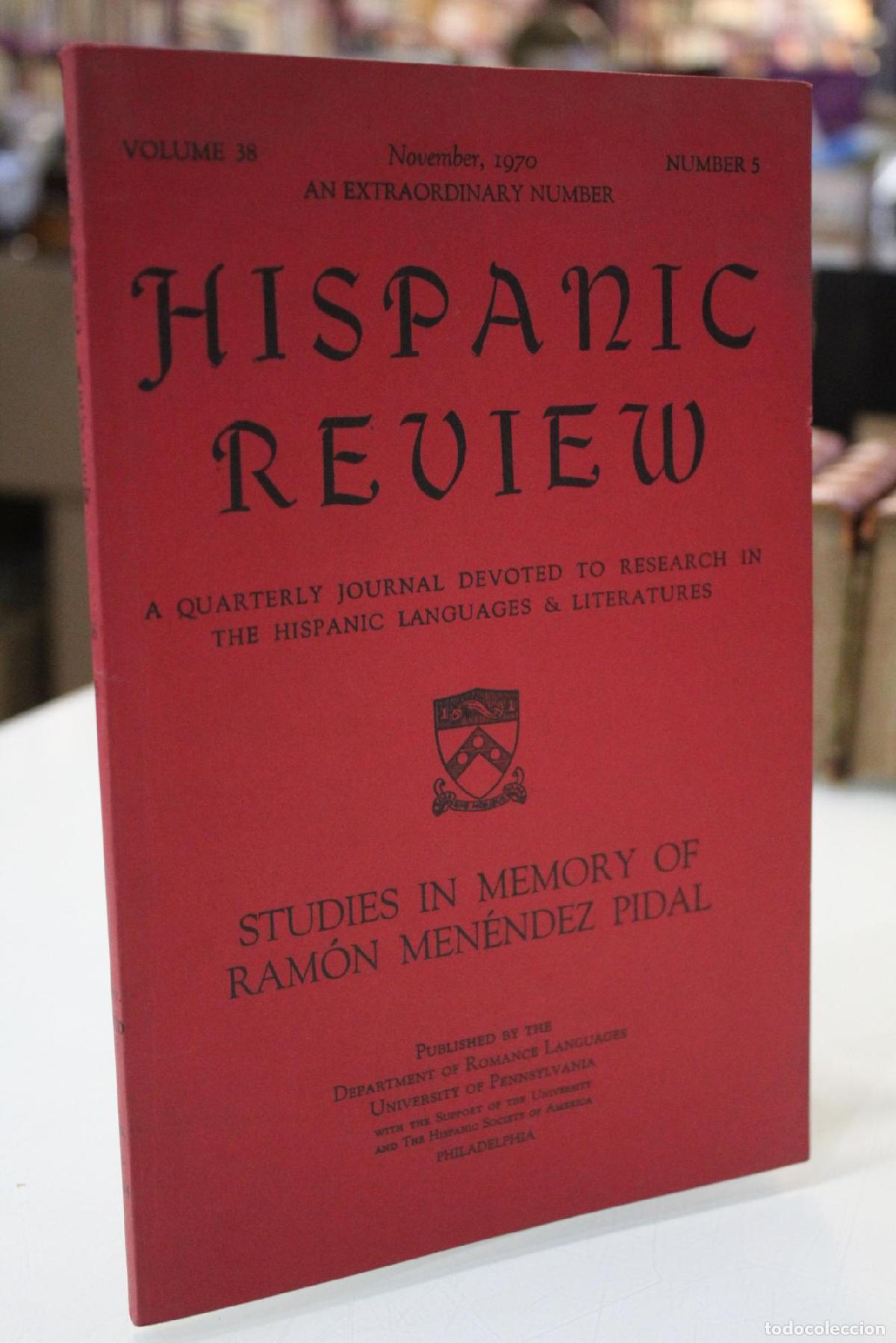 Livres d'occasion: Hispanic Review. Volume 38, Number 5. Studies in memory of Ram&oacute;n Men&eacute;ndez Pidal. - Vv.aa.