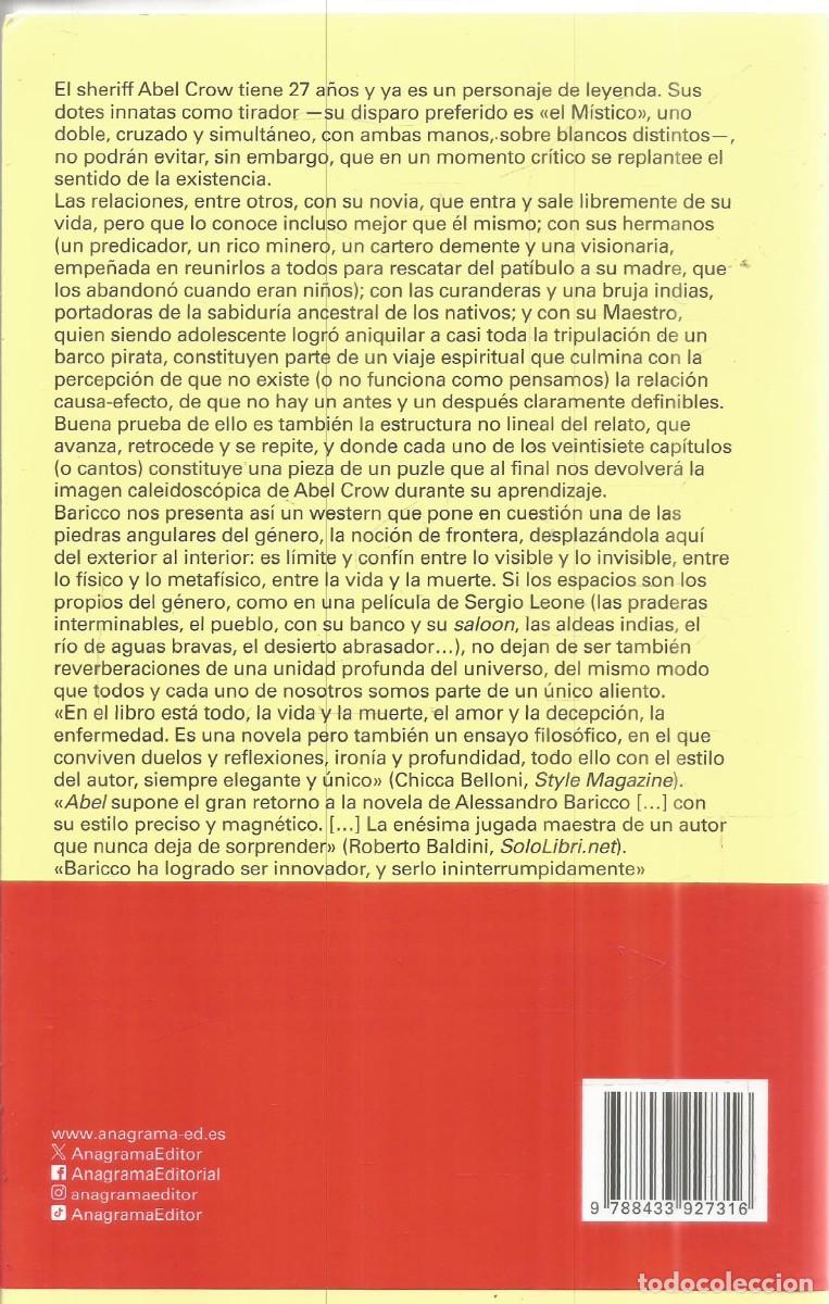 Libros de segunda mano: ALESSANDRO BARICCO. ABEL. ANAGRAMA. - Foto 2