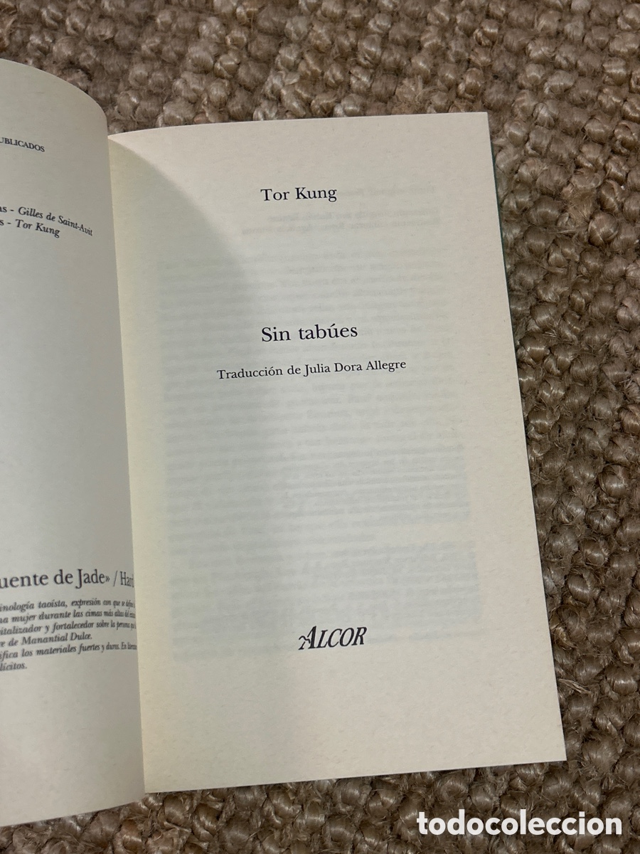 Libros de segunda mano: Sin tab&uacute;es - Tor Kung - Alcor (1995) - Foto 3