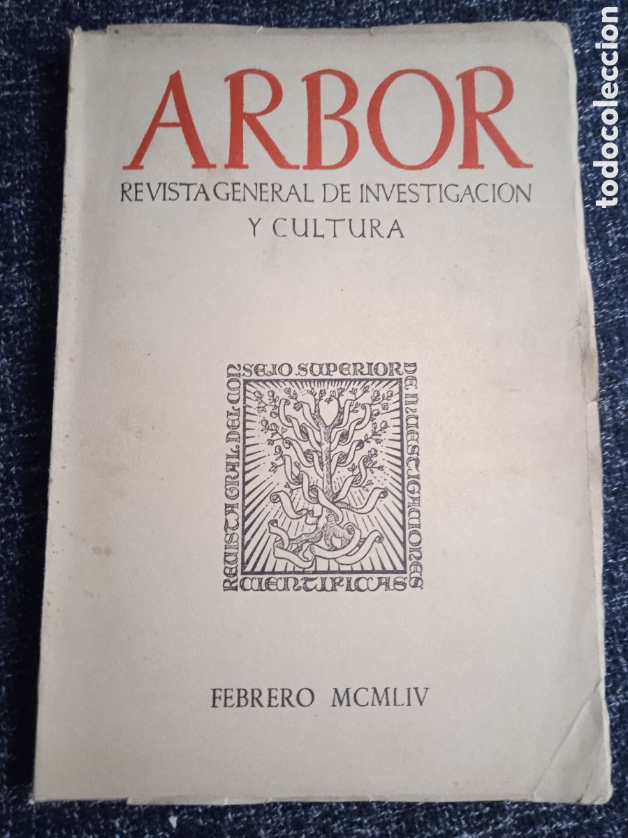Second hand books: Arbor. Revista general de investigaci&oacute;n y cultura. - FEBRERO 1954