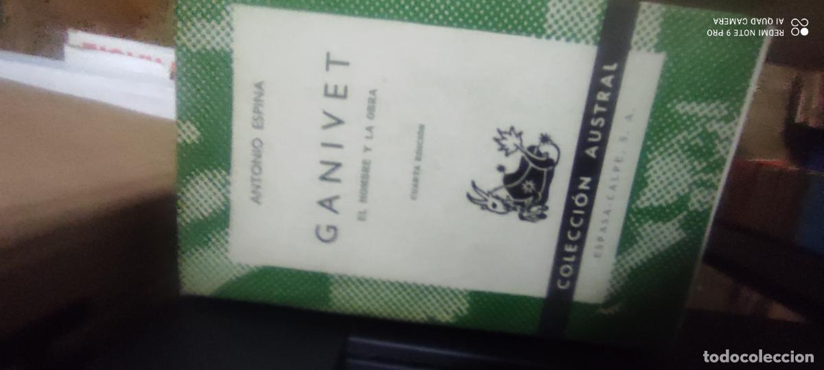 Libros de segunda mano: Ganivet: el hombre y la obra.- Espina, Antonio. Austral