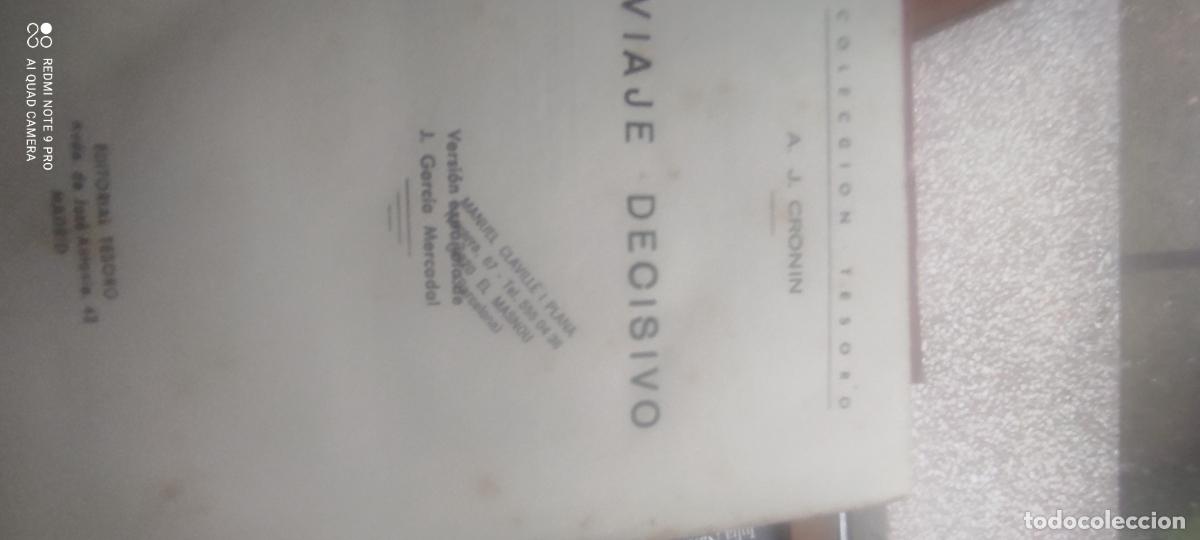 Libros de segunda mano: VIAJE DECISIVO - CRONIN, A. J.