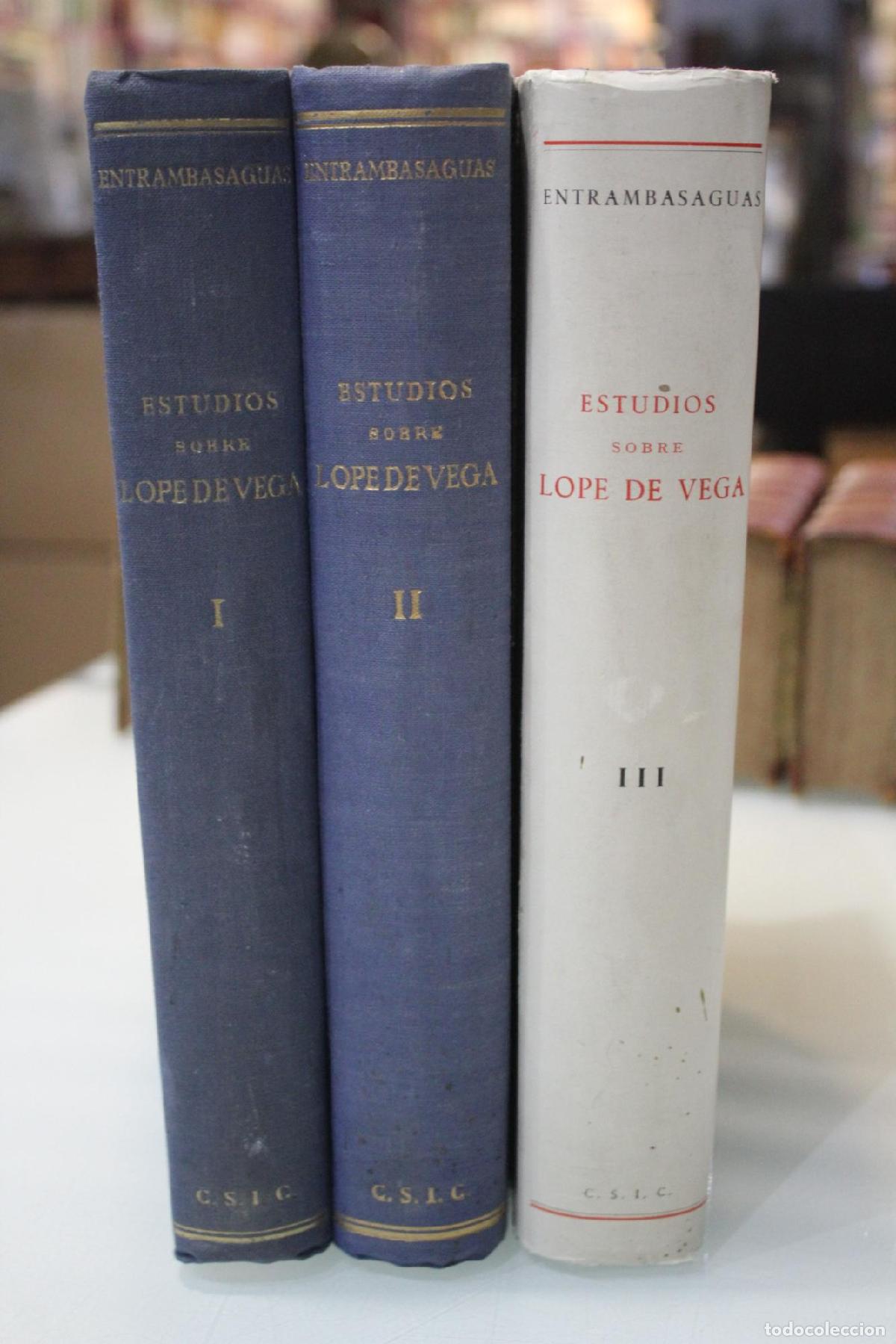 Libros de segunda mano: Estudios sobre Lope de Vega.- 3 tomos. - Entrambasaguas, Joaquin De