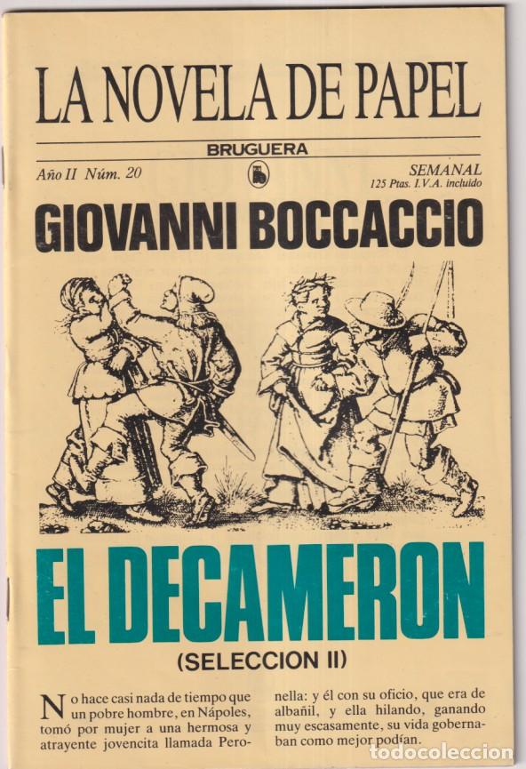 Libros de segunda mano: La Novela de Papel n&ordm; 20. El Decamer&oacute;n por Giovanni Boccaccio. 1&ordf; Edici&oacute;n Bruguera m1986. sin usar