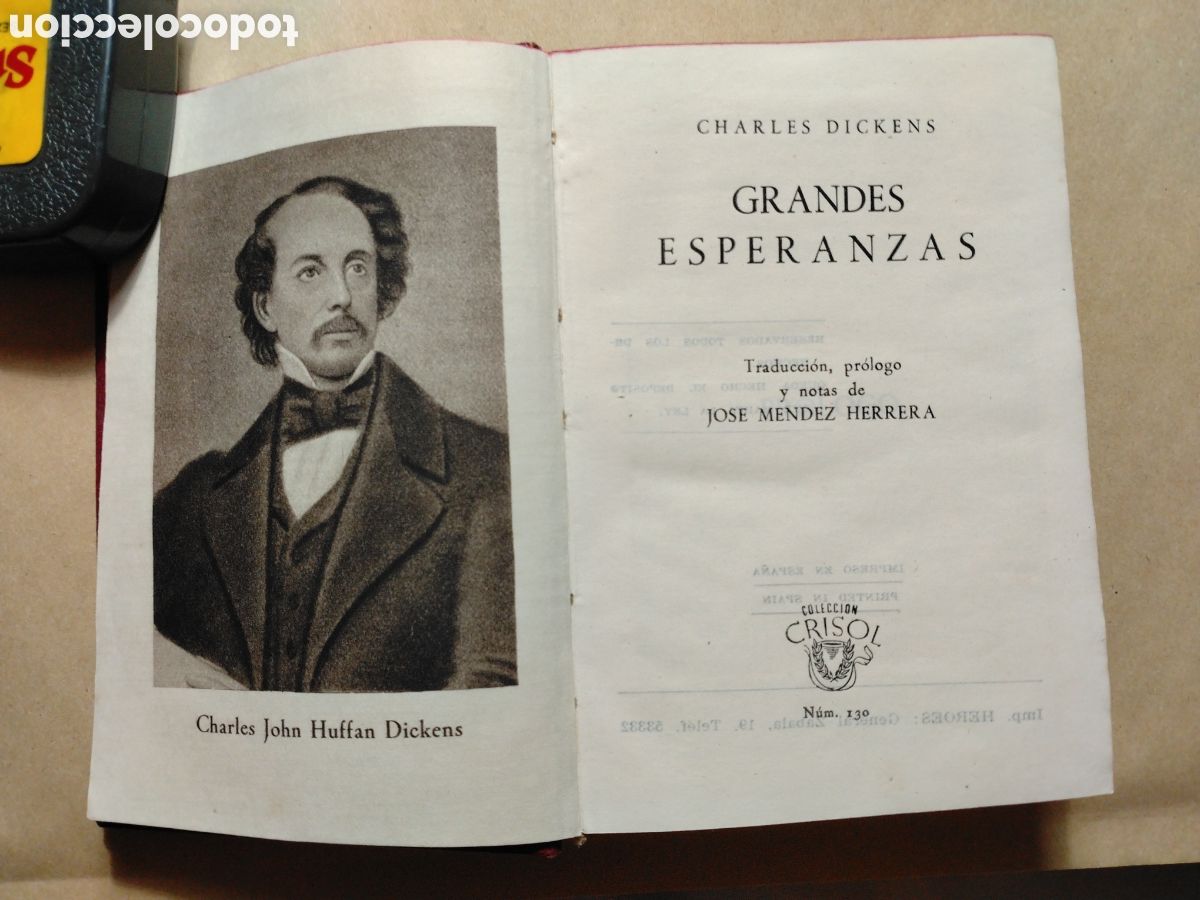 Livros em segunda m&atilde;o: GRANDES ESPERANZAS - CHARLES DICKENS - CRISOL 130 - EDITORIAL AGUILAR 1945.