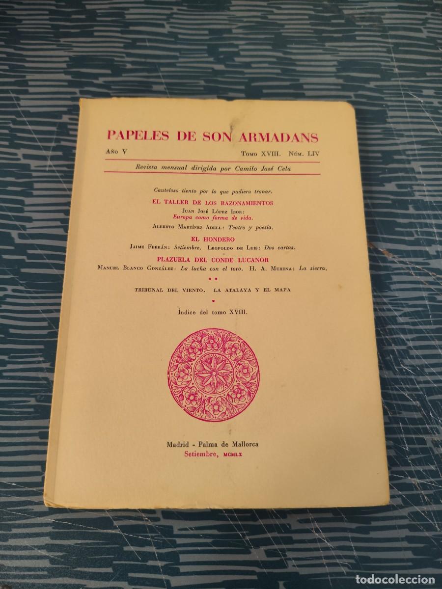 Libros de segunda mano: PAPELES DE SON ARMADAS,A&Ntilde;O V,T.XVIII,NUM.LIX,1960,VER FOTOS.