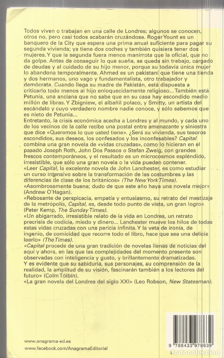 Libros de segunda mano: JOHN LANCHESTER. CAPITAL. ANAGRAMA. - Foto 2