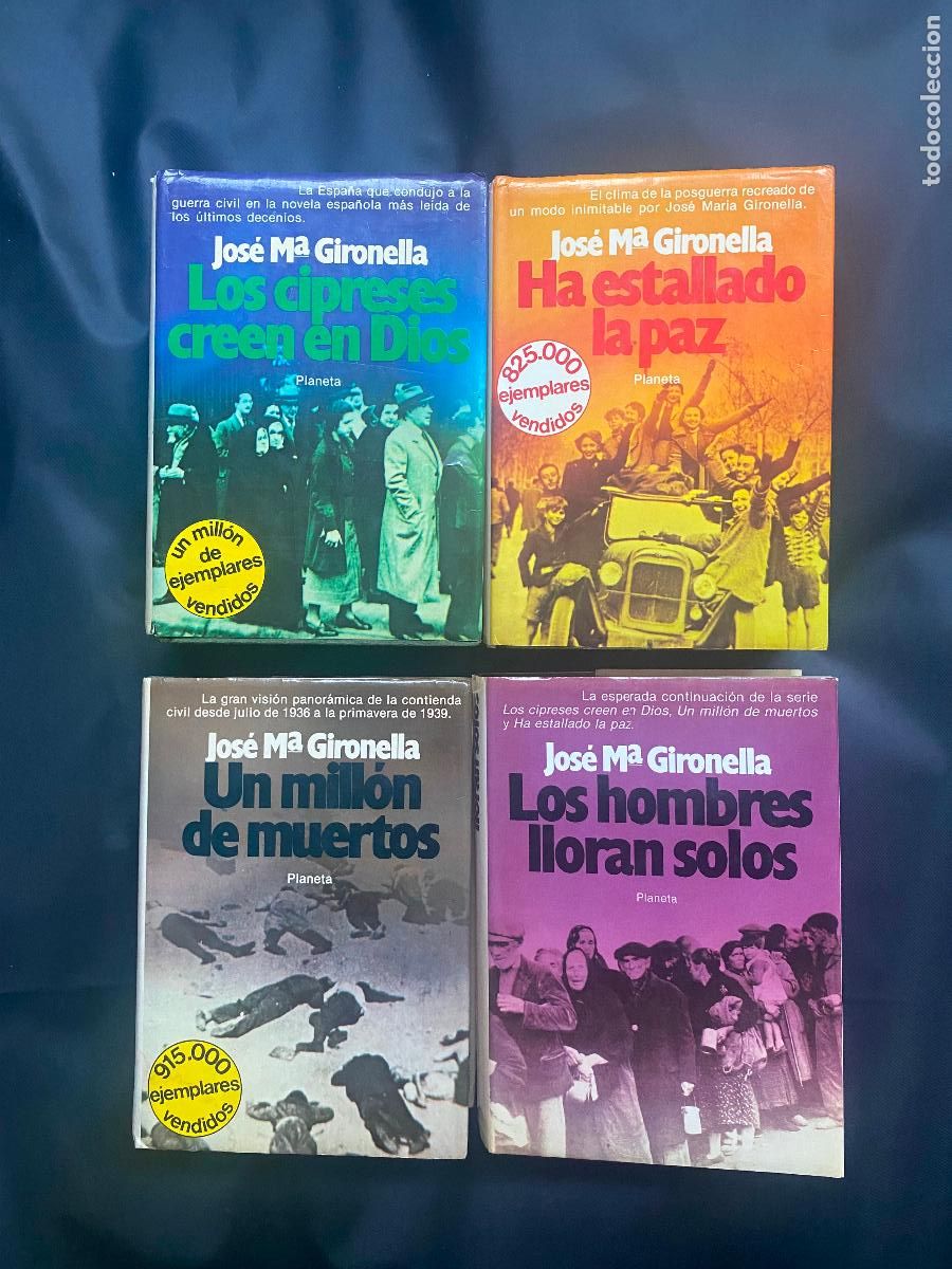 Libros de segunda mano: Tetralog&iacute;a guerra civil Gironella: Cipreses creen en Dios, Un millon de muertos, Ha estallado la paz