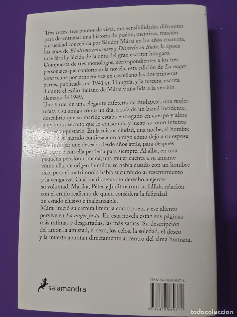 Libros de segunda mano: LA MUJER JUSTA. SANDOR MARAI - Foto 3