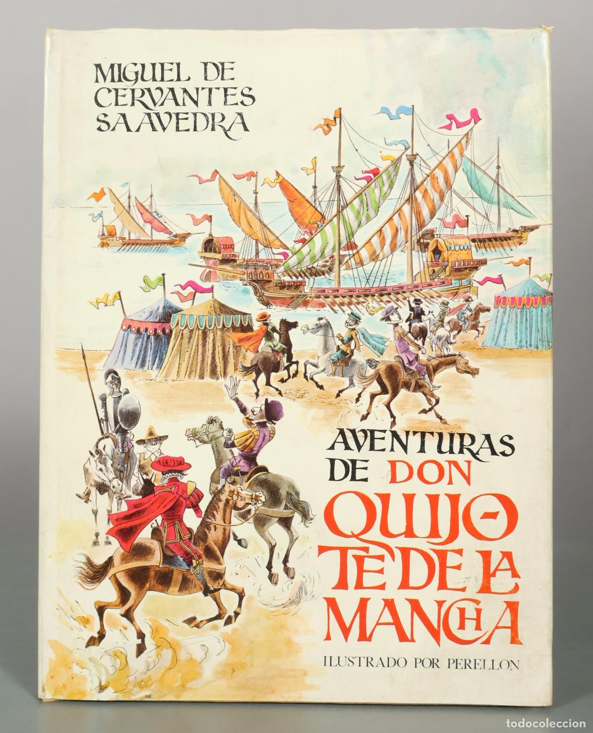 Libros de segunda mano: Aventuras de Don Quijote de la Mancha - Miguel de Cervantes, Perell&oacute;n - Editorial Edaf