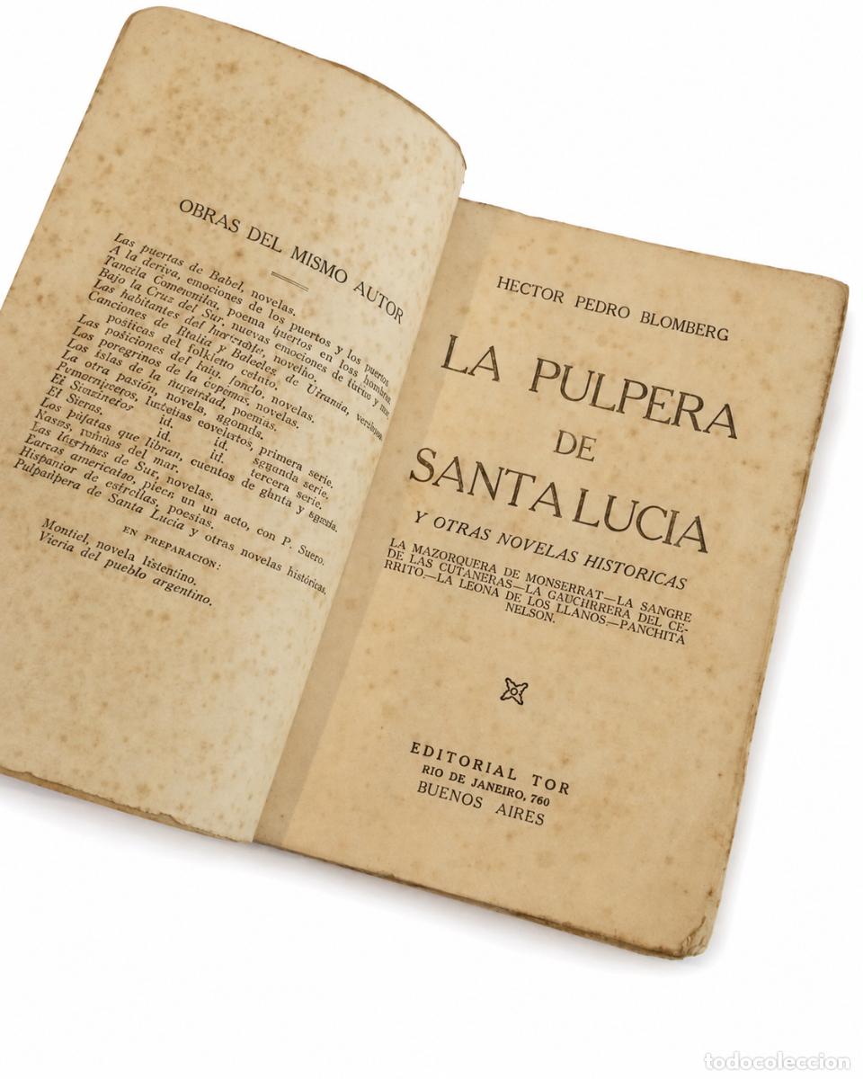 Libros de segunda mano: H&Eacute;CTOR PEDRO BLOMBERG &ndash; LA PULPERA DE SANTA LUC&Iacute;A Y OTRAS NOVELAS HIST&Oacute;RICAS &ndash; EDITORIAL TOR &ndash; LM