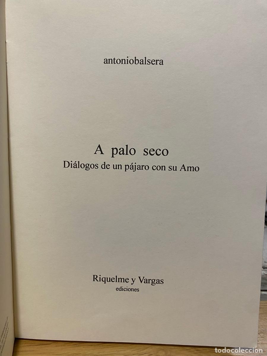 Libros de segunda mano: A PALO SECO, DIALOGOS DE UN PAJARO CON SU AMO, RIQUELME Y VARGAS EDICIONES