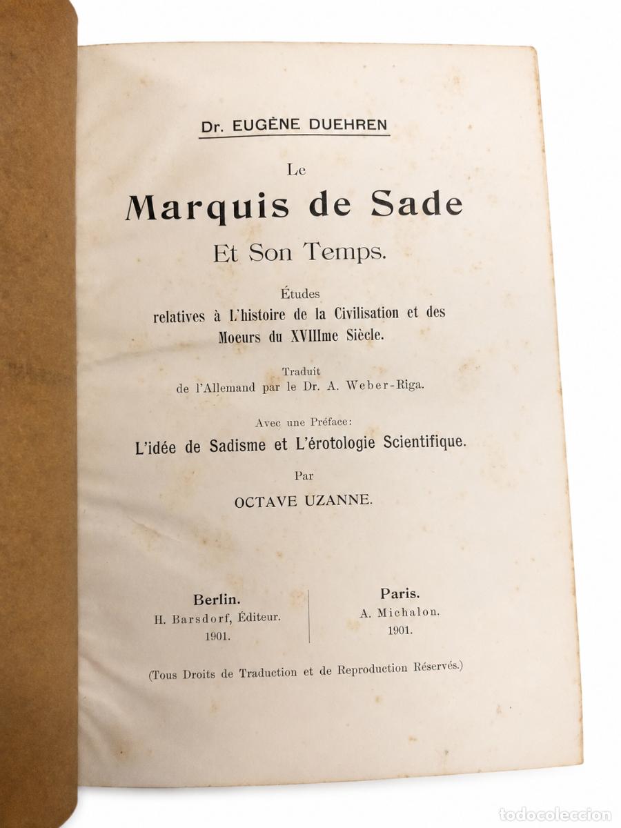 Libros de segunda mano: EUG&Egrave;NE DUEHREN &ndash; LE MARQUIS DE SADE ET SON TEMPS &ndash; LM