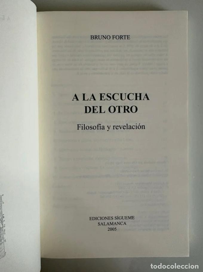 Libros de segunda mano: Forte, Bruno: A la escucha del otro - Foto 4
