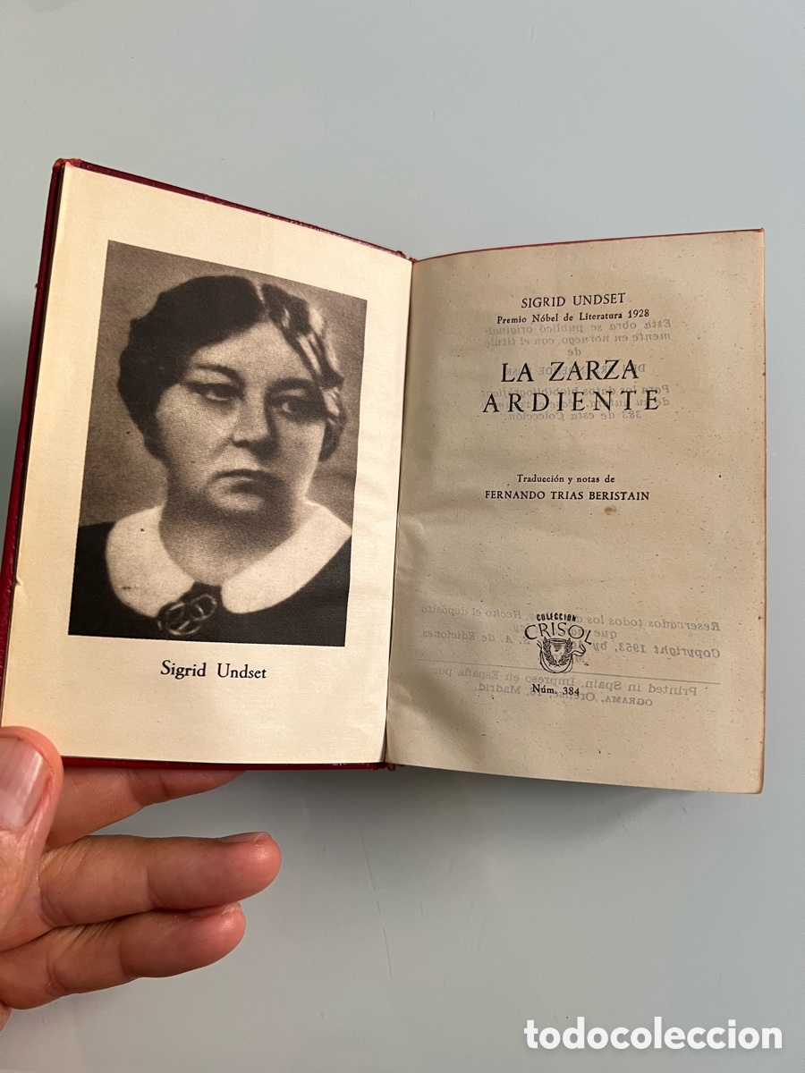 Libros de segunda mano: La zarza ardiente. Sigrid Unset. Aguilar Crisol 384. 1 ed. 1953.
