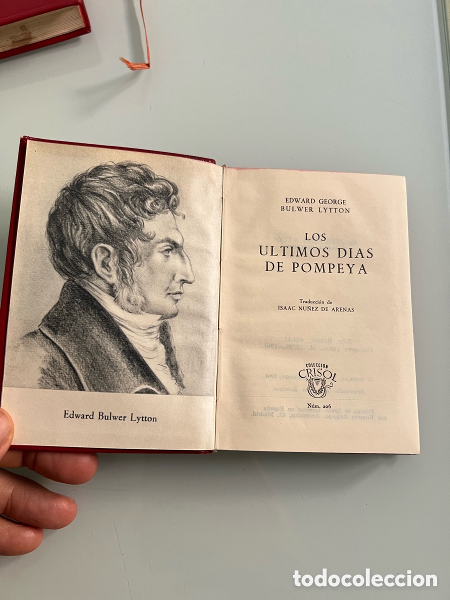 Libros de segunda mano: Los &uacute;ltimos d&iacute;as de Pompeya. E. G. Bulwer Lytton. Aguilar crisol 206. 4&ordf; ed. 1961