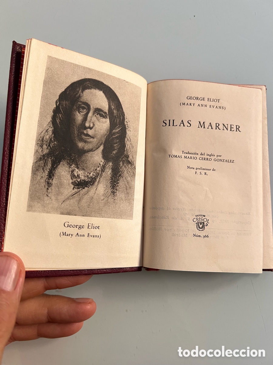 Libros de segunda mano: Silas Marner. George Elio (Mary Ann Evans) Aguilar Crisol 366. 1&ordf; ed. 1952
