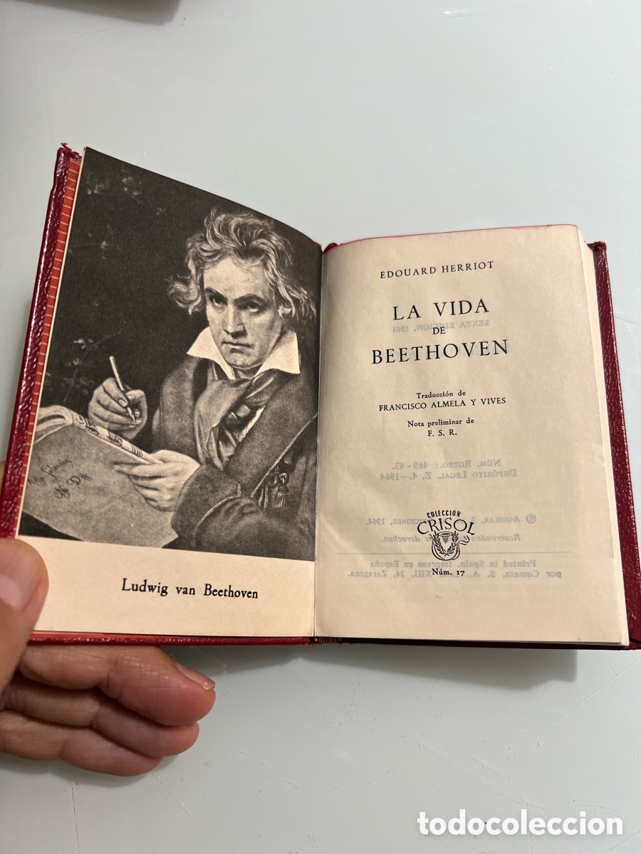 Libros de segunda mano: La vida de Beethoven. Edquard Herriot. Aguilar crisol 17. 1964