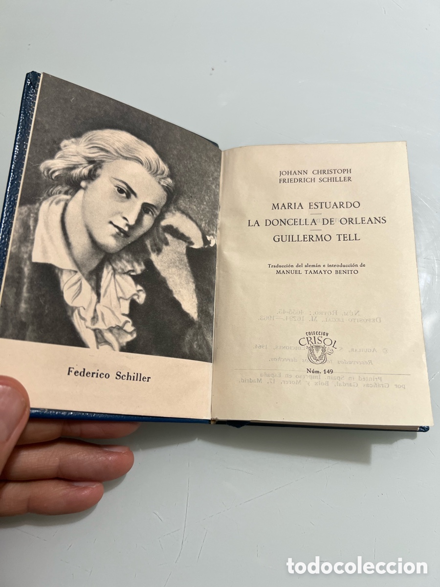 Libros de segunda mano: Tres obras teatrales. Friedrich Schiller. Aguilsr crisol 149. 1964
