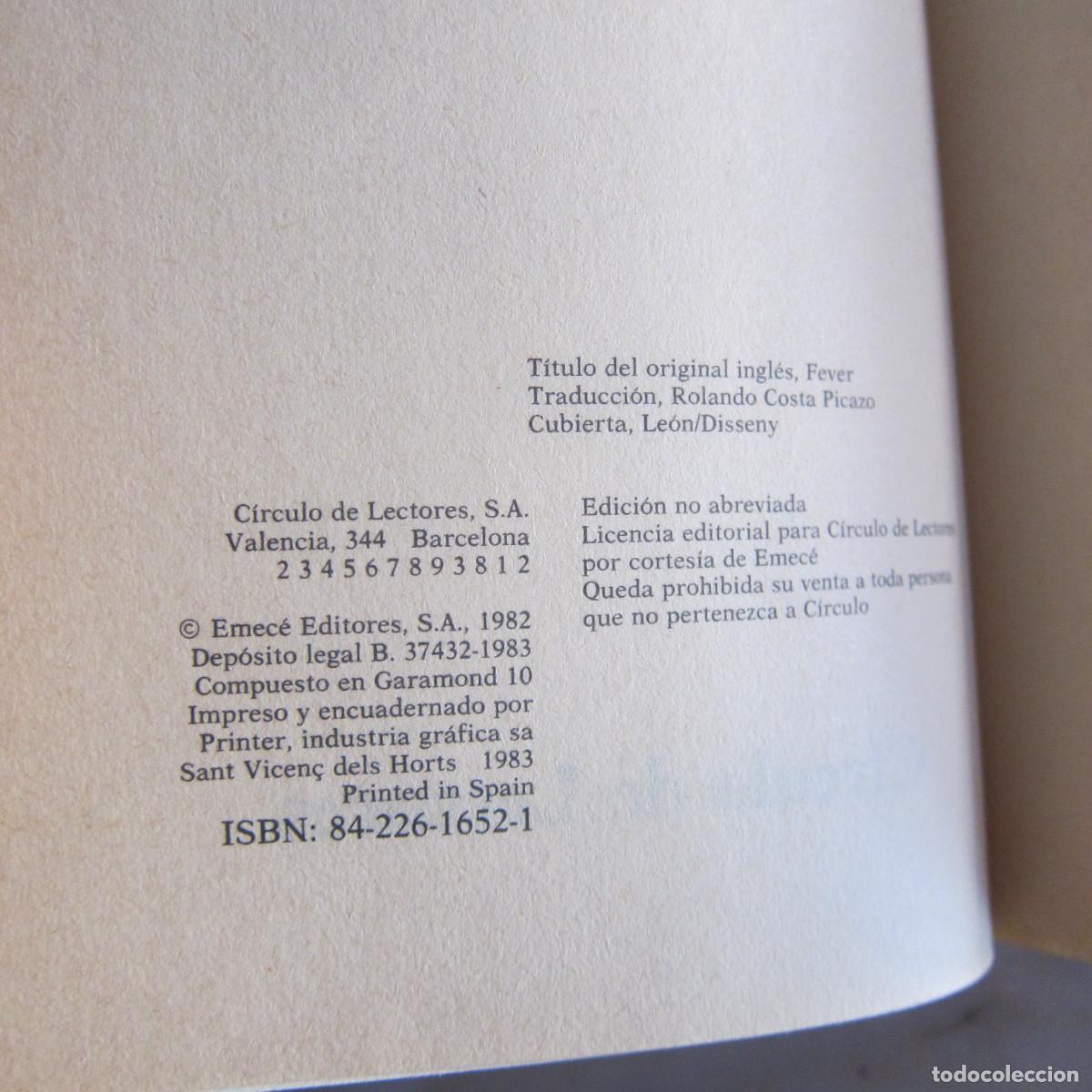 Libros de segunda mano: FIEBRE - ROBIN COOK (C&Iacute;RCULO DE LECTORES) NOVELA - Foto 5