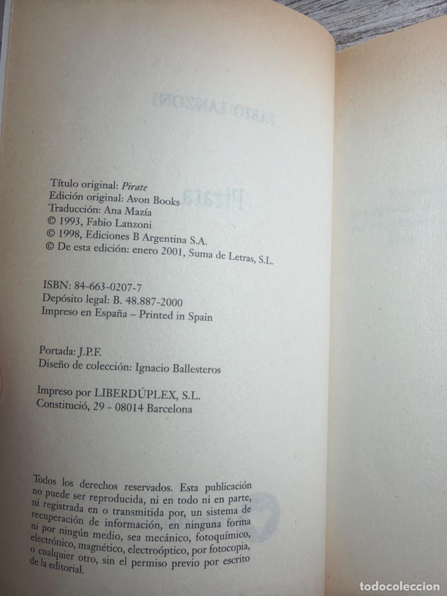 Libros de segunda mano: Libro Pirata | Fabio Lanzoni | 2000 - Foto 3