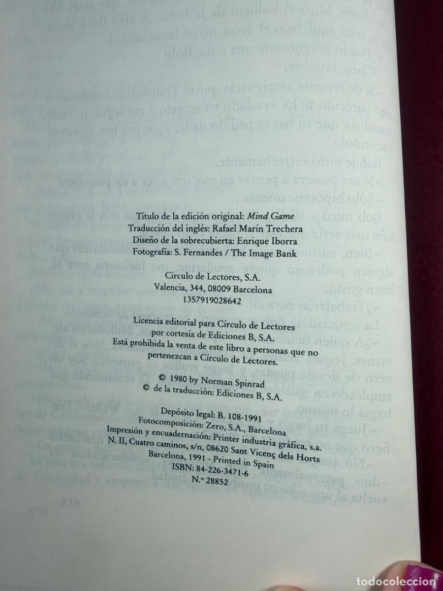 Libros de segunda mano: Libro El juego de la mente | Norman Spinrad | 1991 - Foto 3