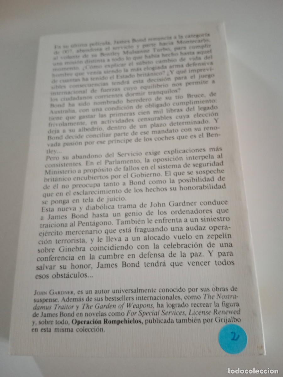 Libros de segunda mano: JAMES BOND EN MISI&Oacute;N DE HONOR. JOHN GARDNER - Foto 2