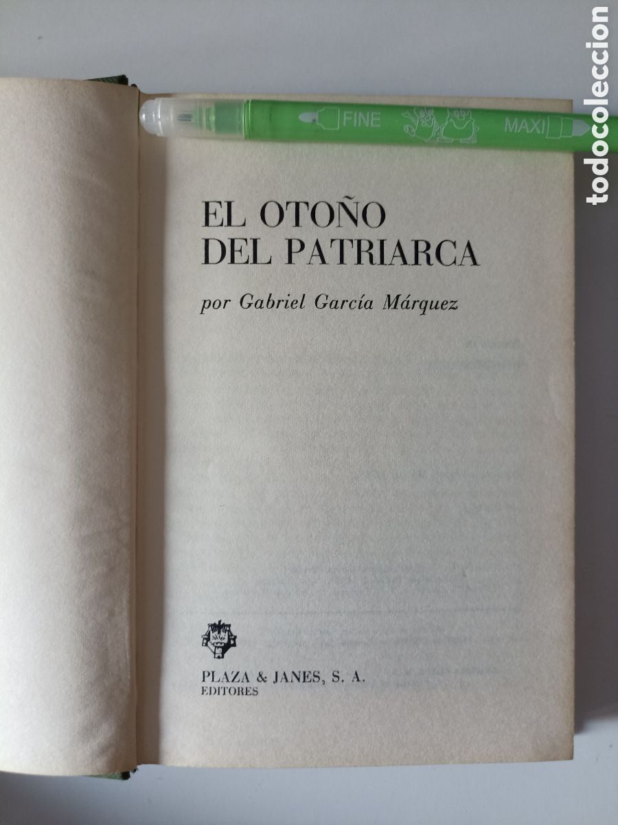 Libros de segunda mano: Gabriel Garc&iacute;a M&aacute;rquez - El oto&ntilde;o del patriarca (Plaza & Jan&eacute;s, 1975) Primera edici&oacute;n