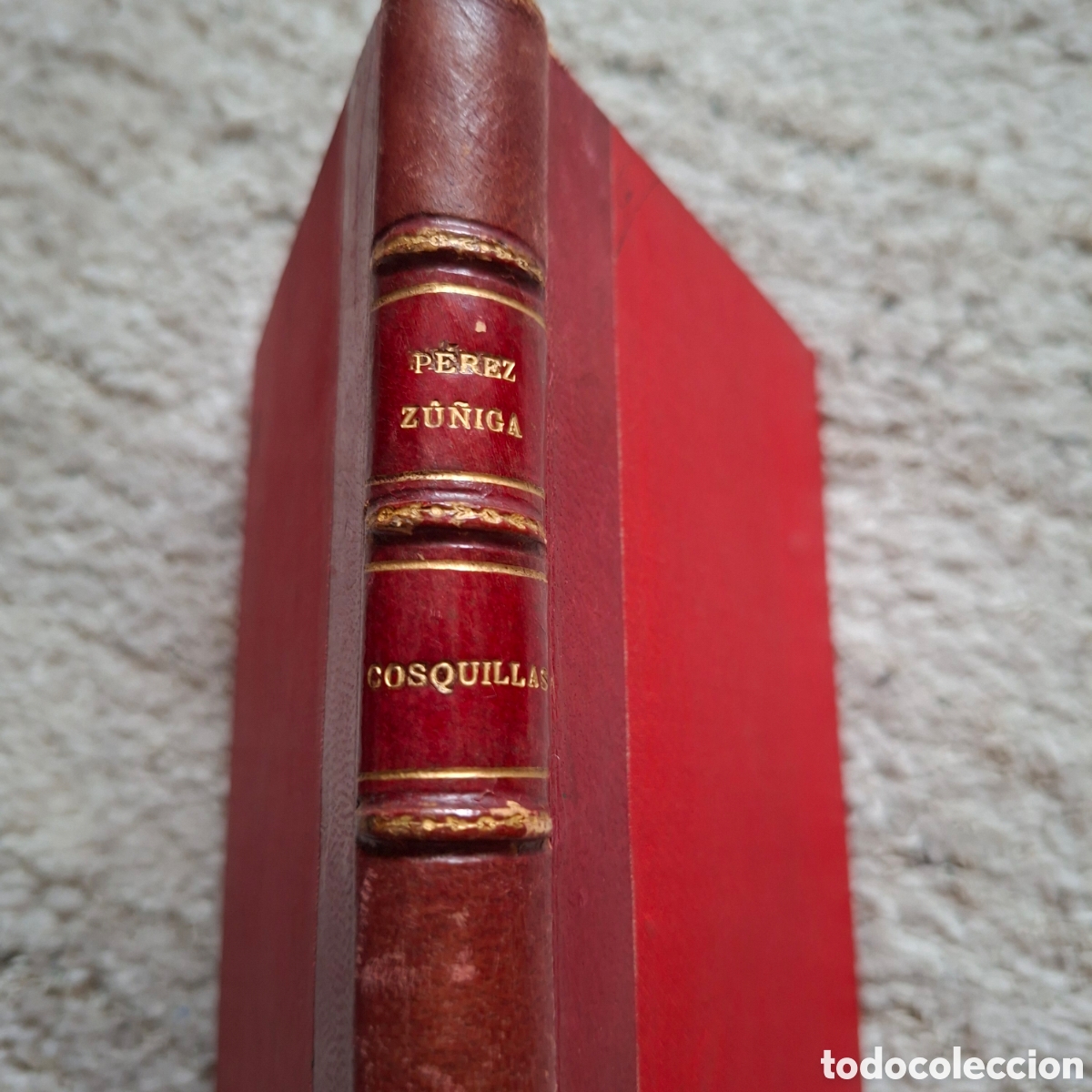 Libros de segunda mano: 1&ordf; Ed 1895. COSQUILLAS (Verso y Prosa) - Juan P&eacute;rez Z&uacute;&ntilde;iga. Pr&oacute;logo Pe&ntilde;a y Go&ntilde;i. Preciosa Media piel