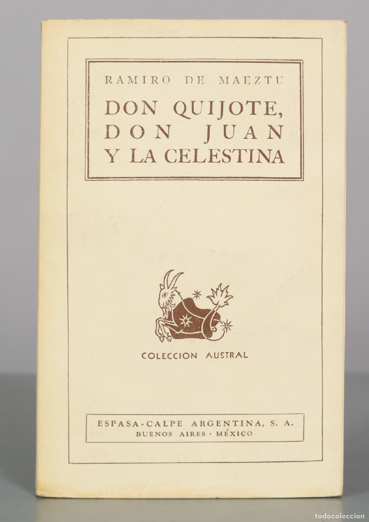 Libros de segunda mano: Don Quijote, Don Juan y la Celestina - Ramiro de Maeztu - Editorial Espasa-Calpe