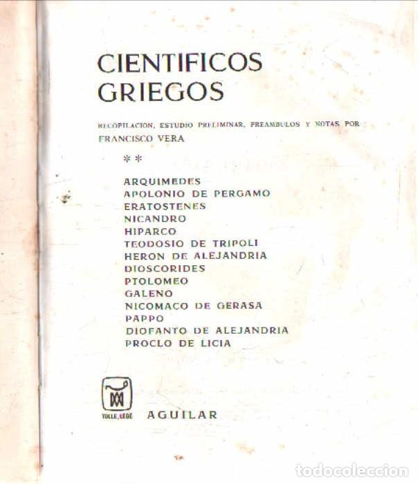 Libros de segunda mano: CIENTIFICOS GRIEGOS II. A-AGUI-1280